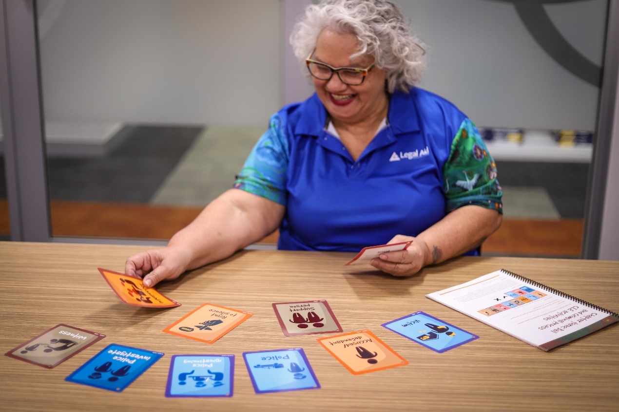 Lady using Blurred Borders Queensland story cards