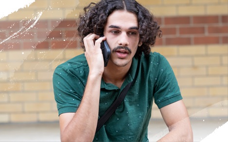 Man on phone for Drug Diversion Legal Advice Line