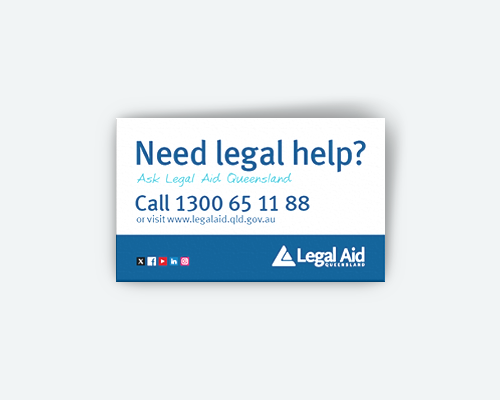 Legal Aid Queensland wallet card tumbnail